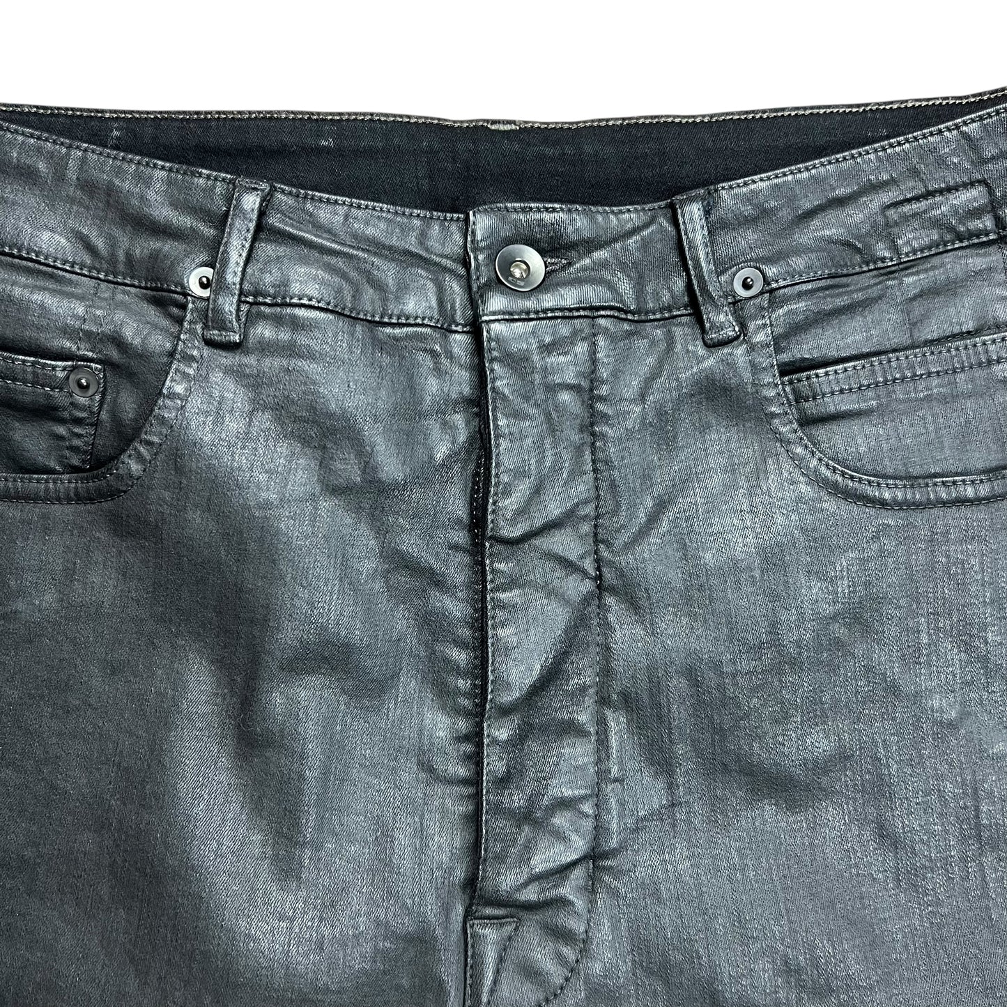 Rick Owens DRKSHDW Waxed Collapse Cropped Jeans - 36"