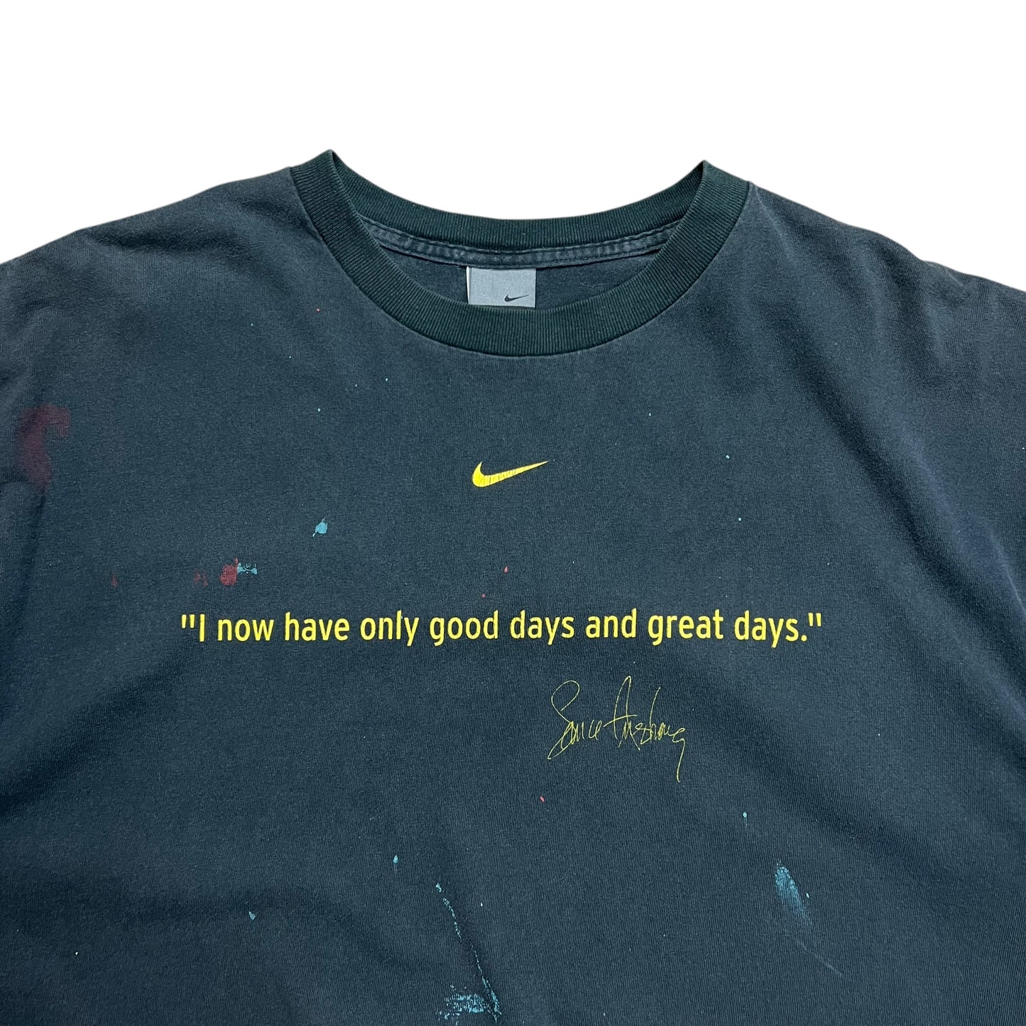 Nike Lance Armstrong Paint Splatter Quote T-shirt - XL