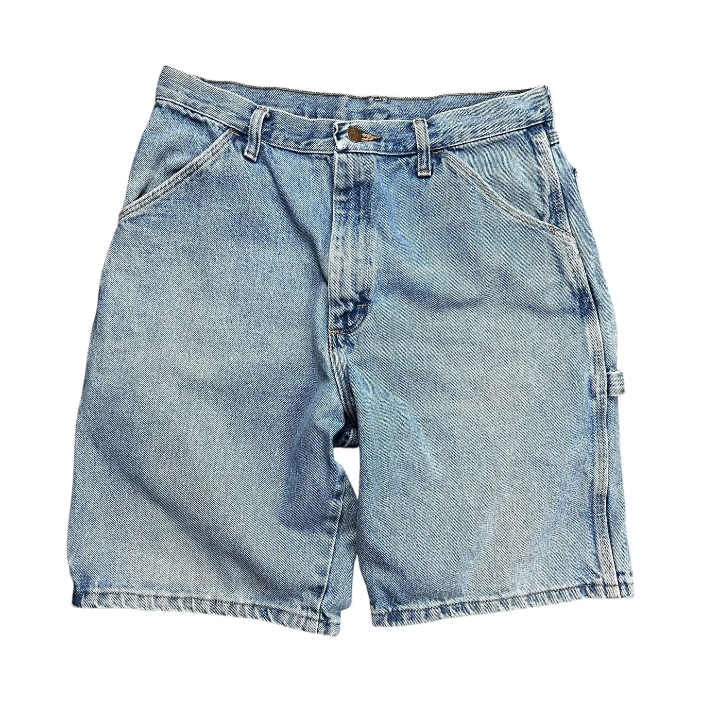 Rustler Faded Light Wash Carpenter Jean Shorts - 32"