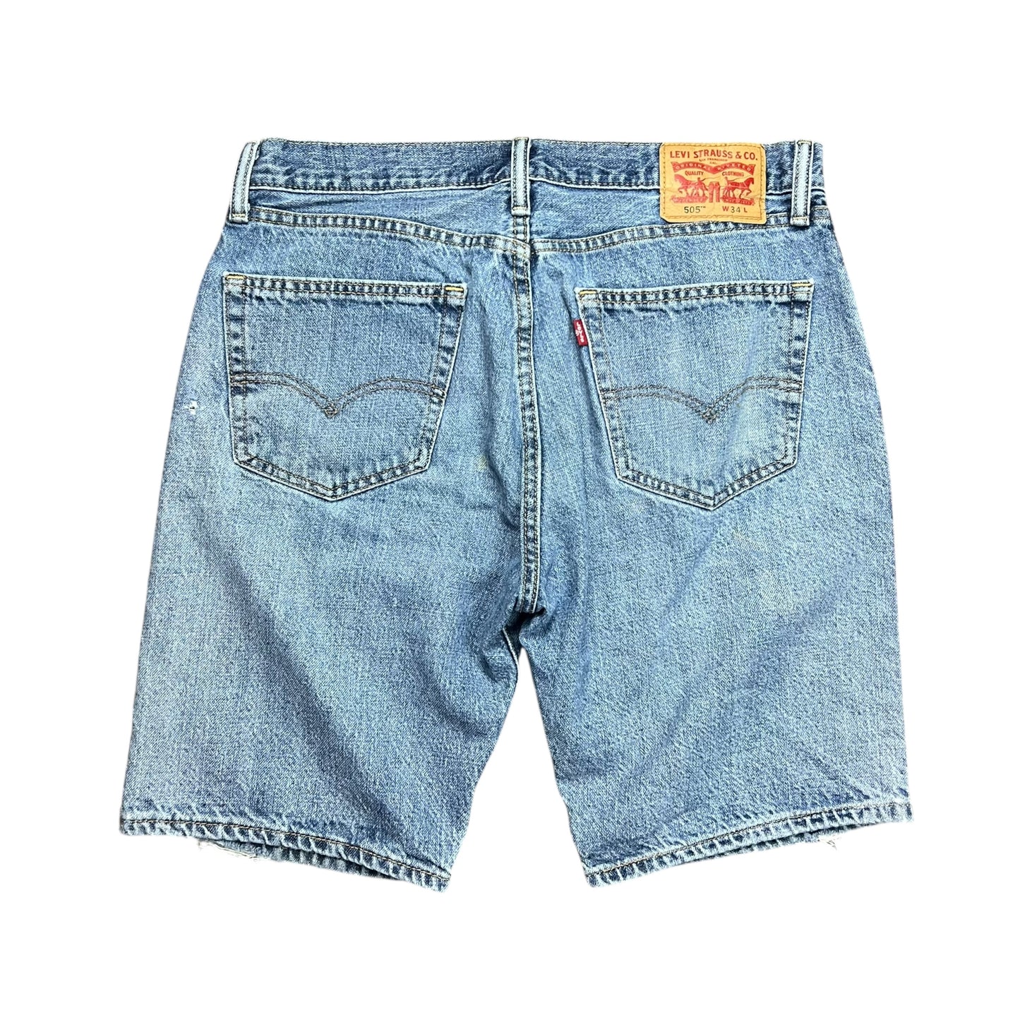 Levi's 505 Faded Blue Jean Shorts - 34"
