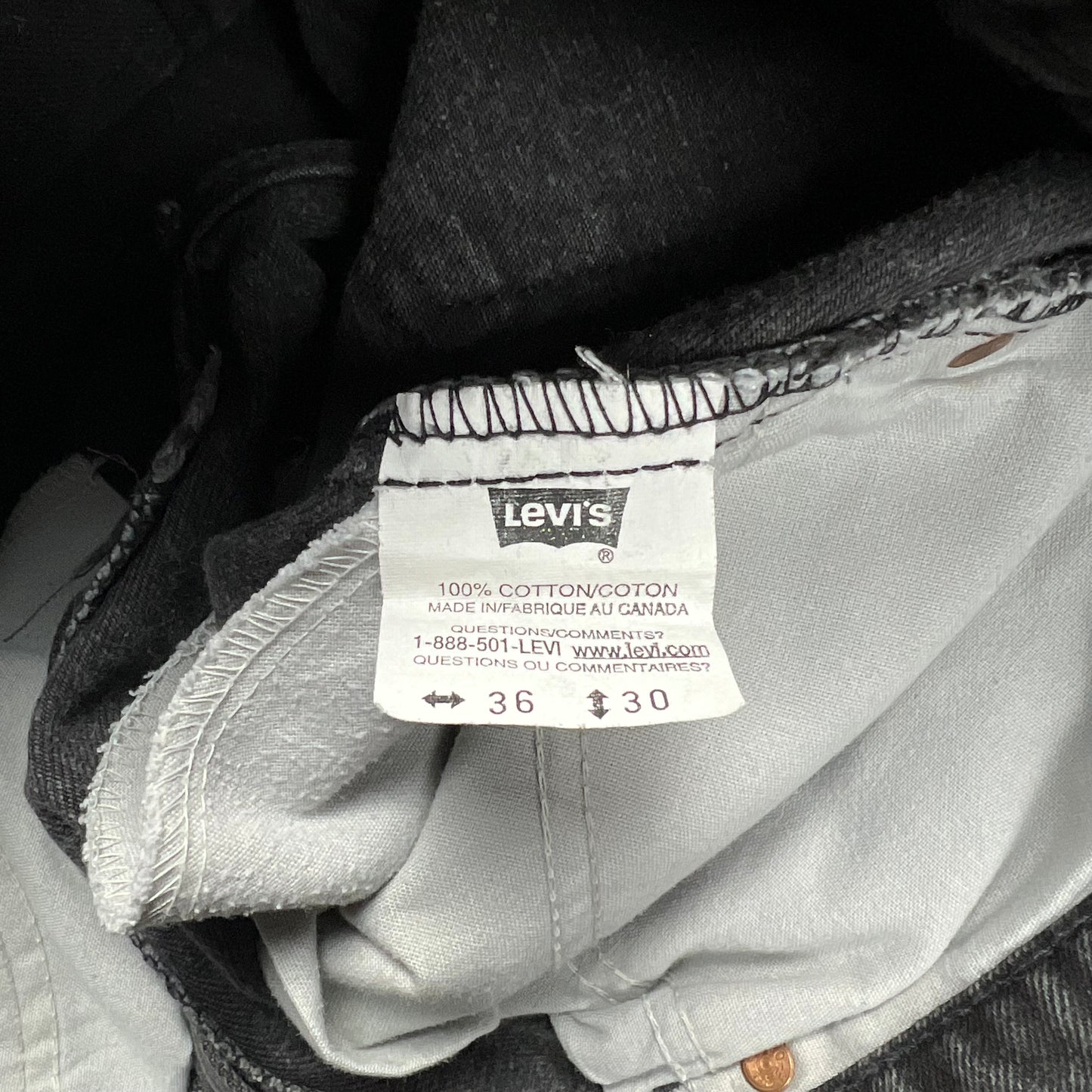 Levi’s Faded Black Orange Tab Jeans - 34”