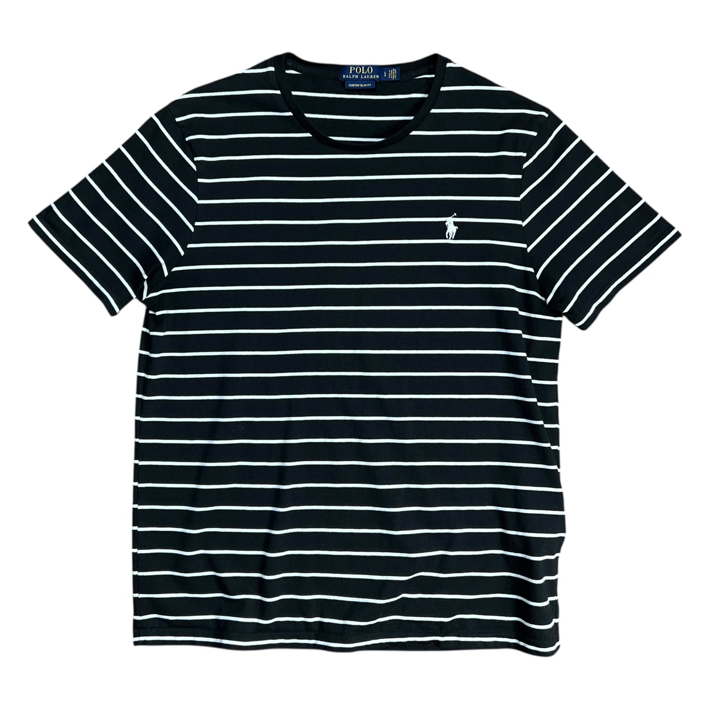 Polo Ralph Lauren Black & White Striped T-shirt - L