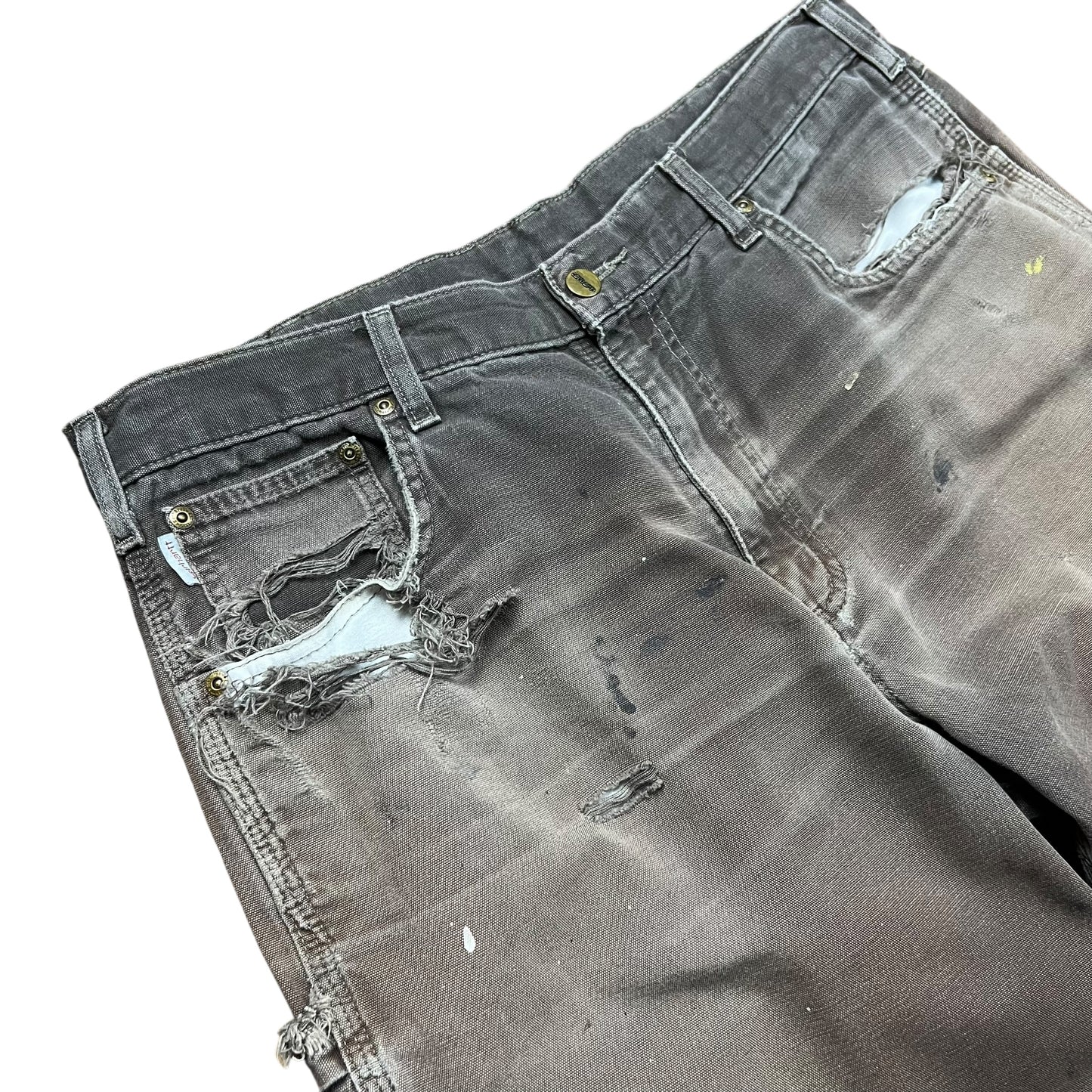 Carhartt Faded & Distressed Brown Work Pants - 36”