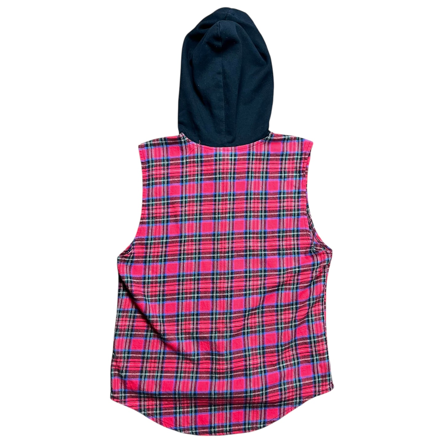 Georgetown Hoyas Cut-off Plaid Hoodie - M