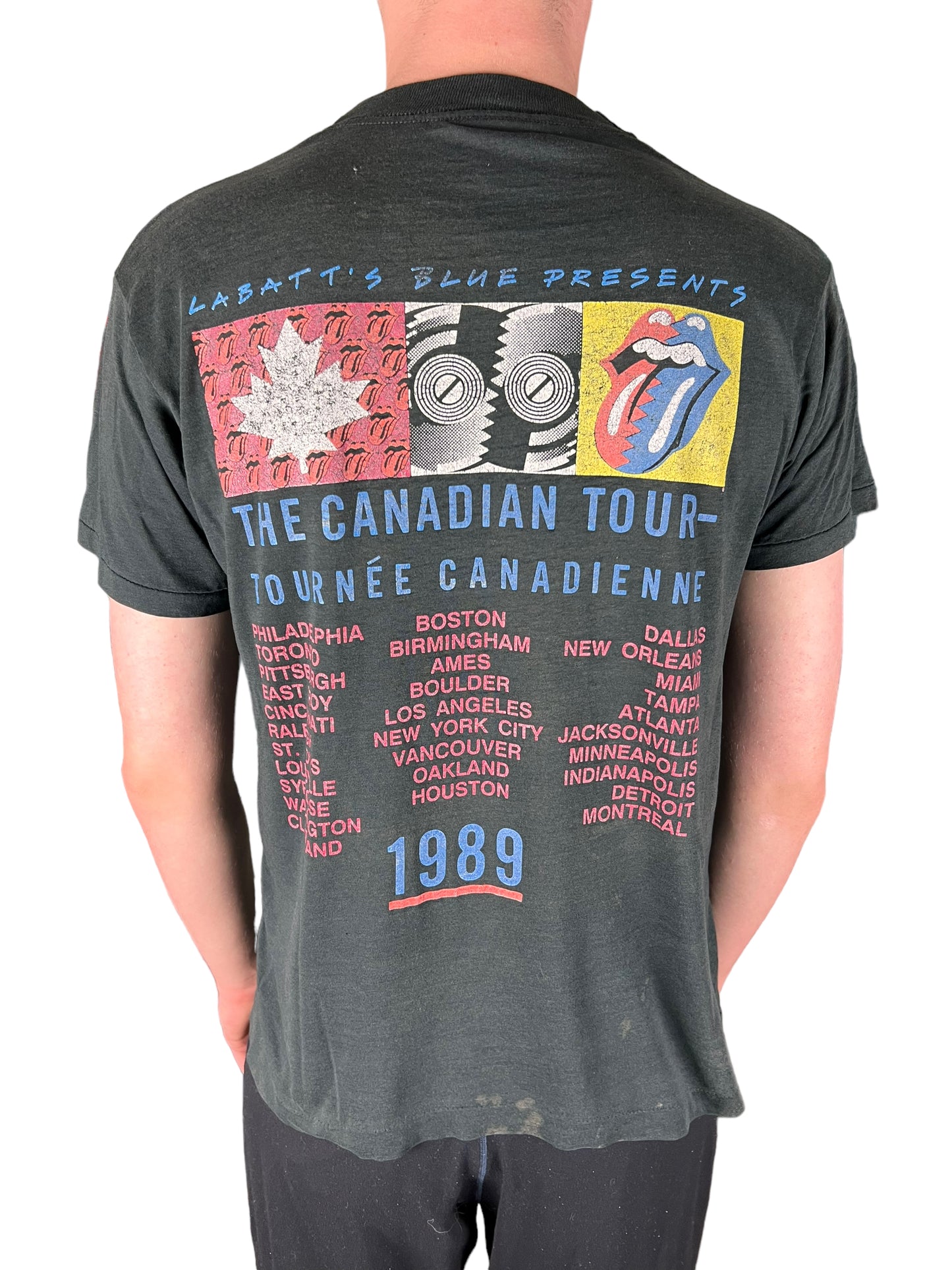 1989 Paper Thin Rolling Stones Canadian Tour T-shirt - M