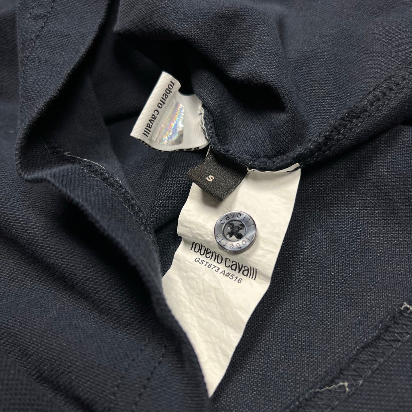 Roberto Cavalli Classic Navy Polo Shirt - S