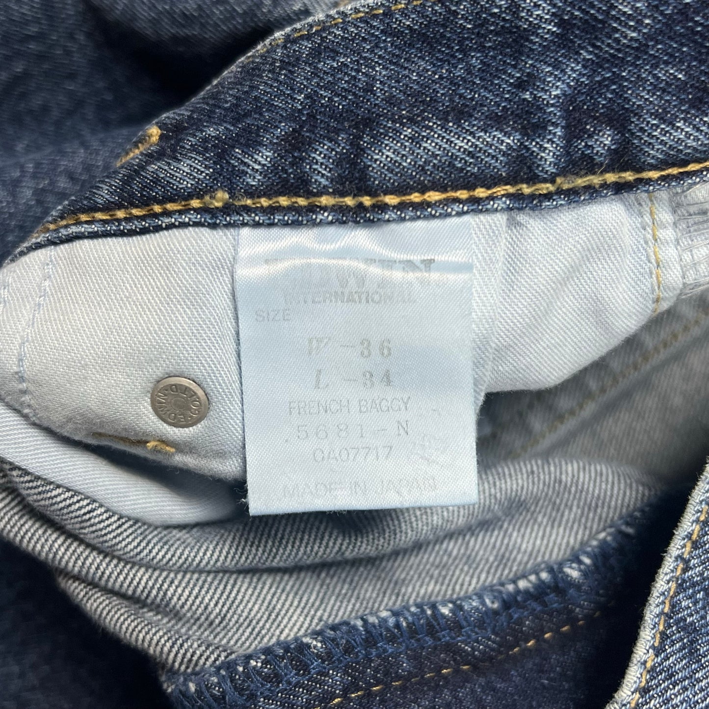 Edwin Japan French Baggy Blue Jeans - 34”