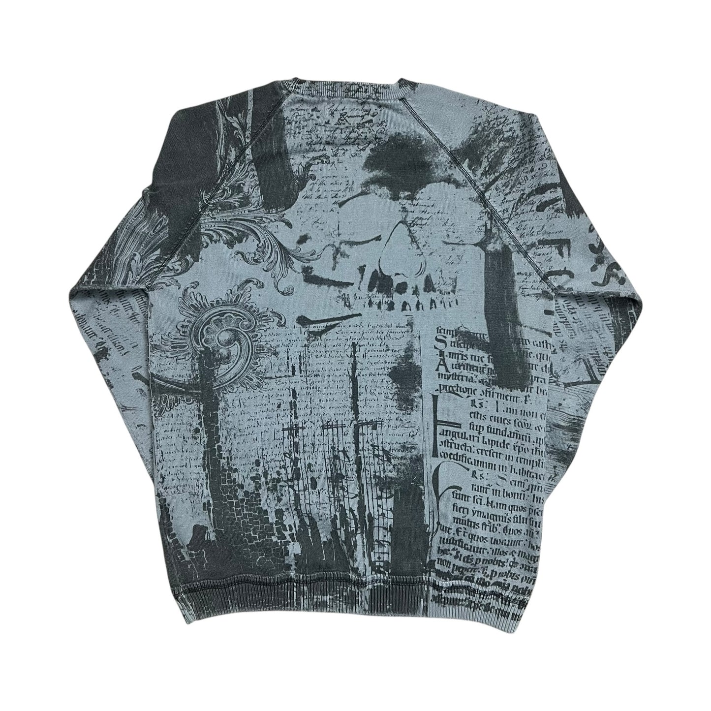 Trash Nouveau All Over Print Gothic Sweatshirt - M