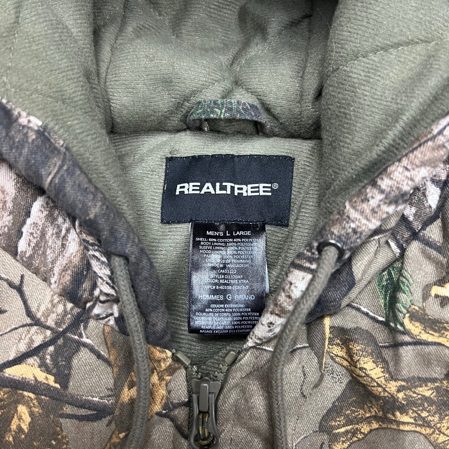 Realtree Xtra Camo Full Zip Hooded Jacket - L