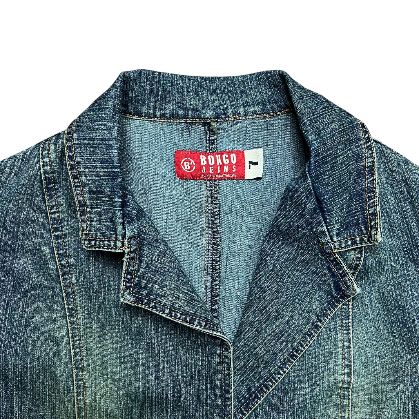 Bongo Jeans Faded Dirty Wash Denim Jacket - M