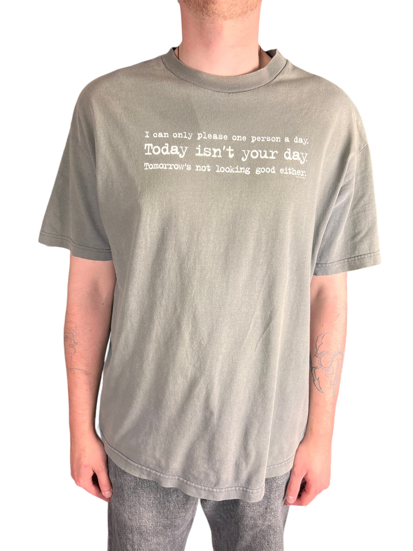 Faded “today isn’t your day” T-shirt - XL