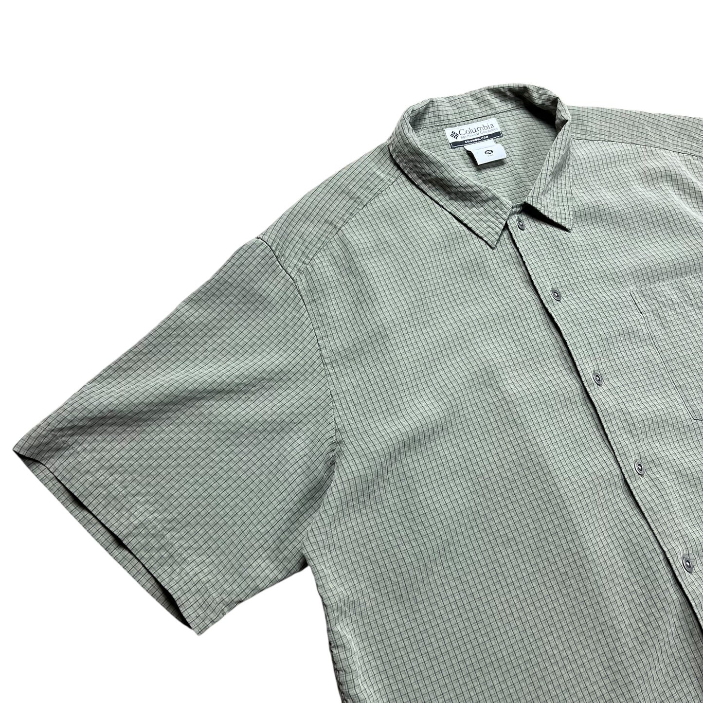 Columbia Cropped Micro-Check Button-up Shirt - XL