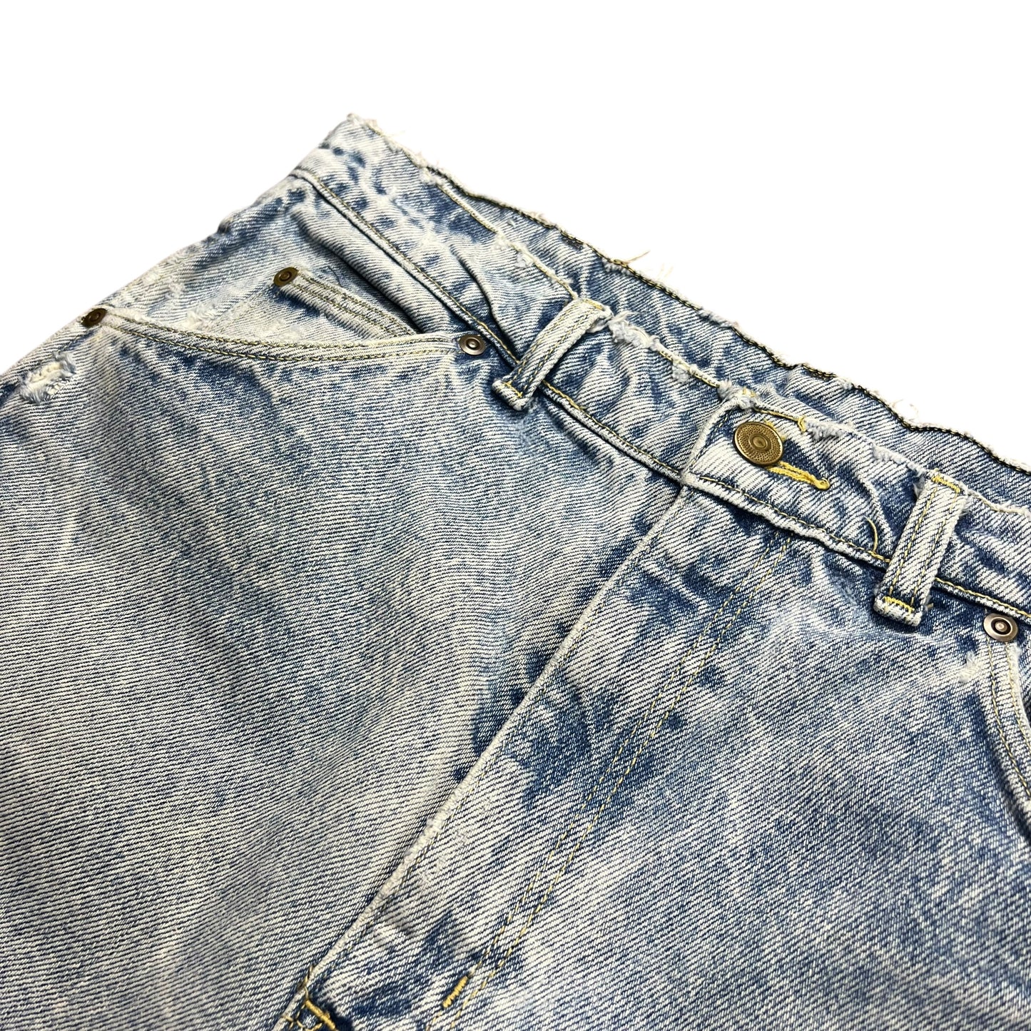 Faded & Distressed Light Wash Jean Shorts -32"