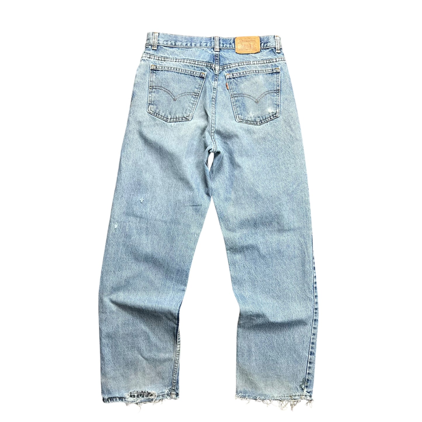 Levi’s Distressed Light Wash Orange Tab Jeans - 30”