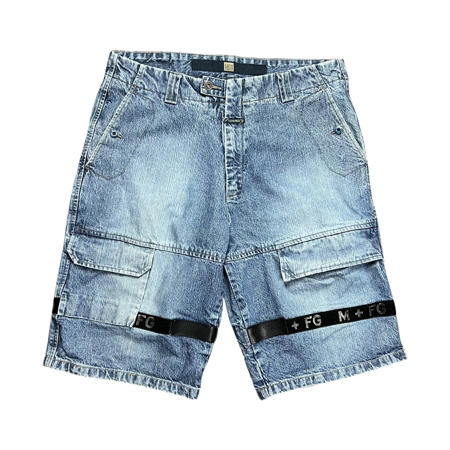 Marithé + François Girbaud Faded Baggy Jean Shorts - 36"