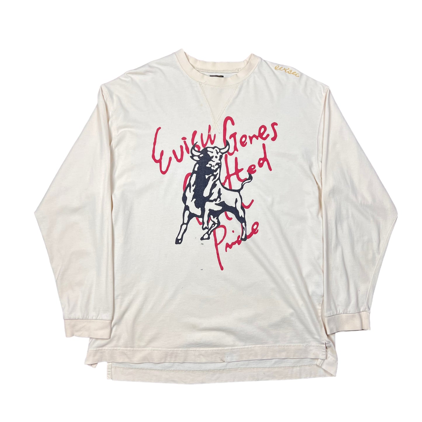 Evisu Ranch & Co Off-white “Bulls” Long Sleeve Shirt - XL