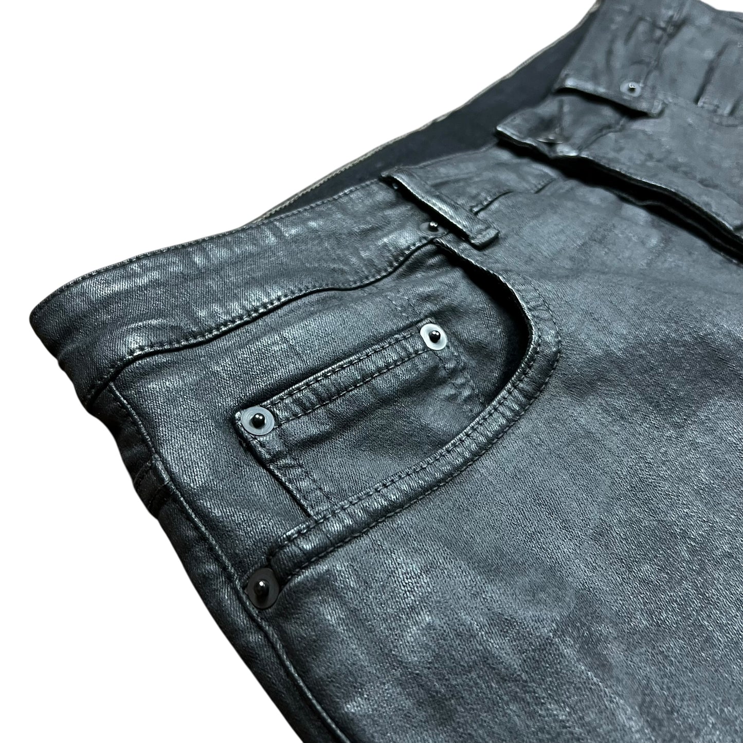 Rick Owens DRKSHDW Waxed Collapse Cropped Jeans - 36"
