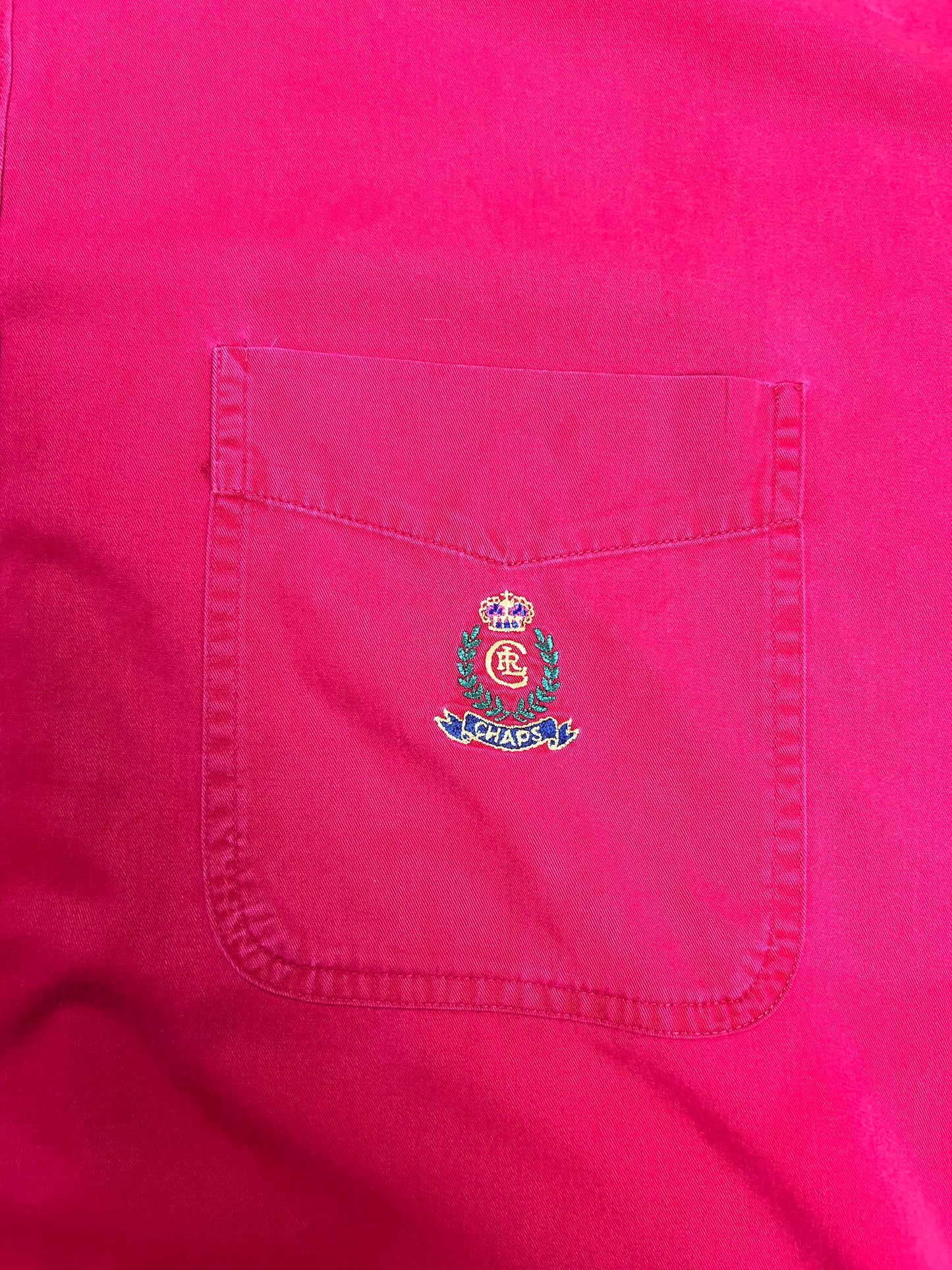 Chaps Ralph Lauren Red Boxy Button-up Shirt - L