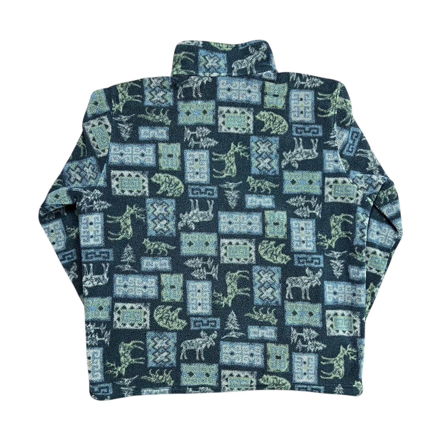 L.L. Bean All Over Print Nature Fleece Sweater - XL