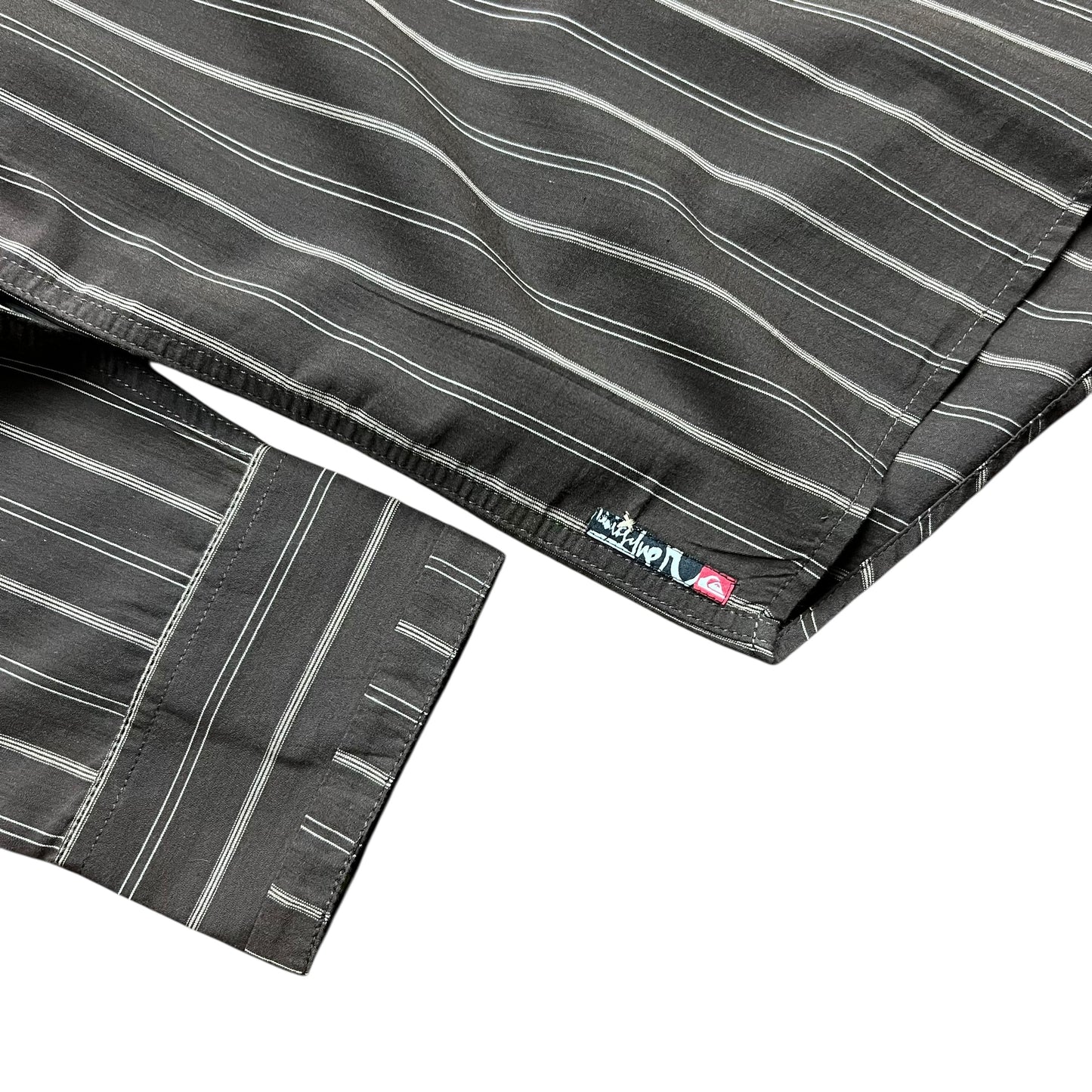 Quiksilver Brown Striped Button-up Shirt - XL