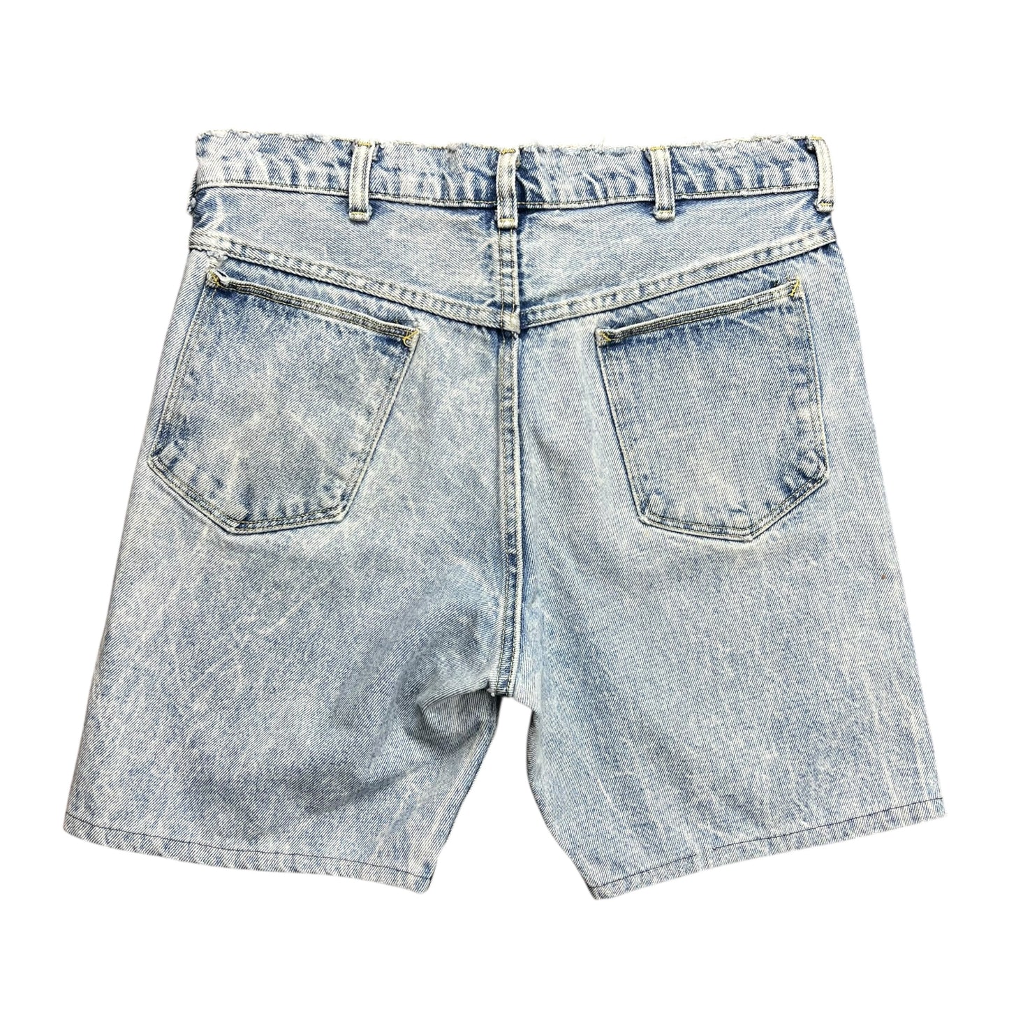 Faded & Distressed Light Wash Jean Shorts -32"
