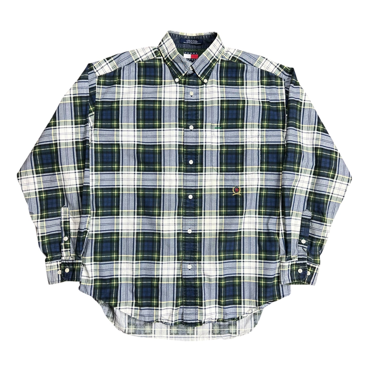 Tommy Hilfiger Green Plaid Button-up Shirt - XL