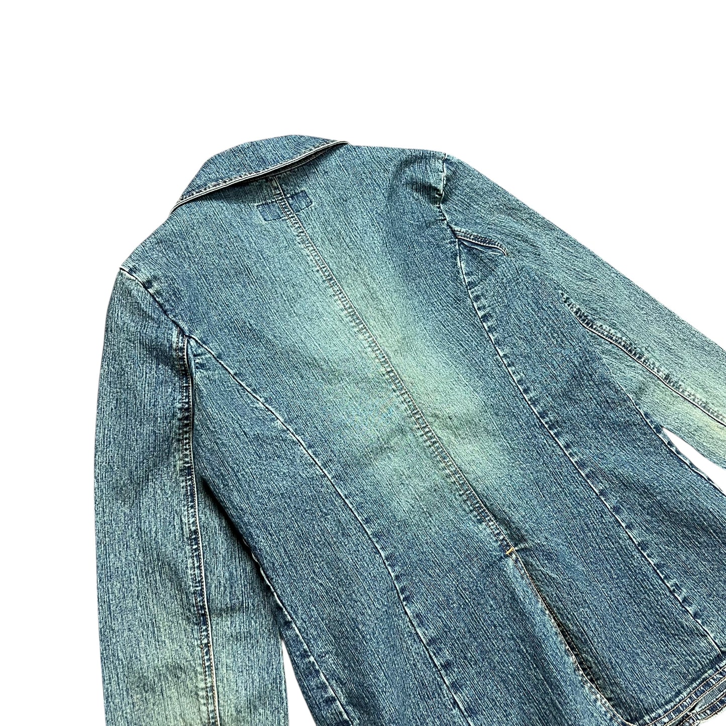 Bongo Jeans Faded Dirty Wash Denim Jacket - M