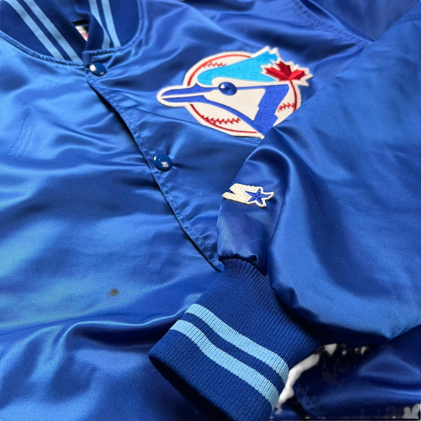 Starter Toronto Blue Jays Satin Bomber Jacket - L