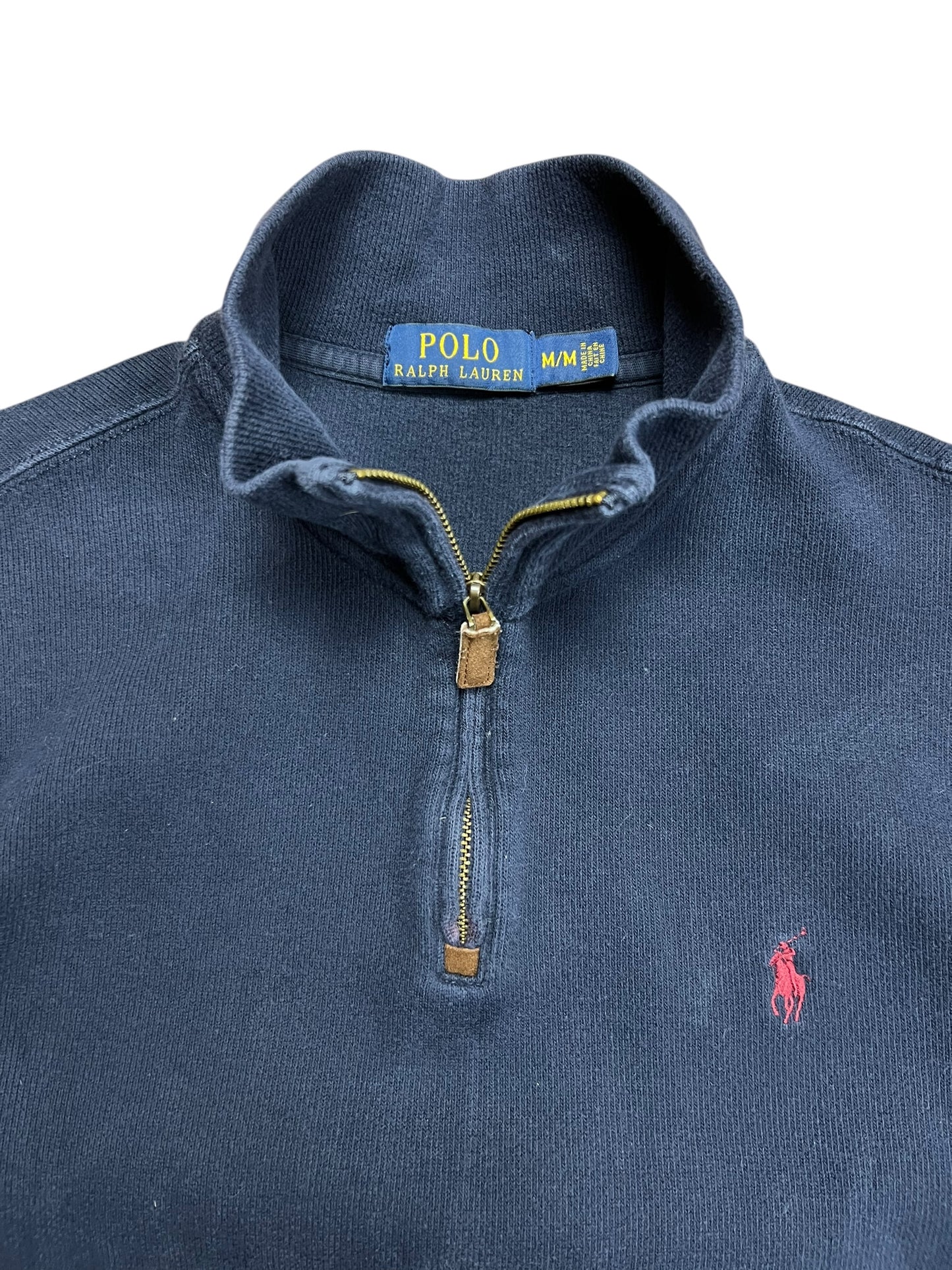 Polo Ralph Lauren Navy Quarter-Zip Sweater - L