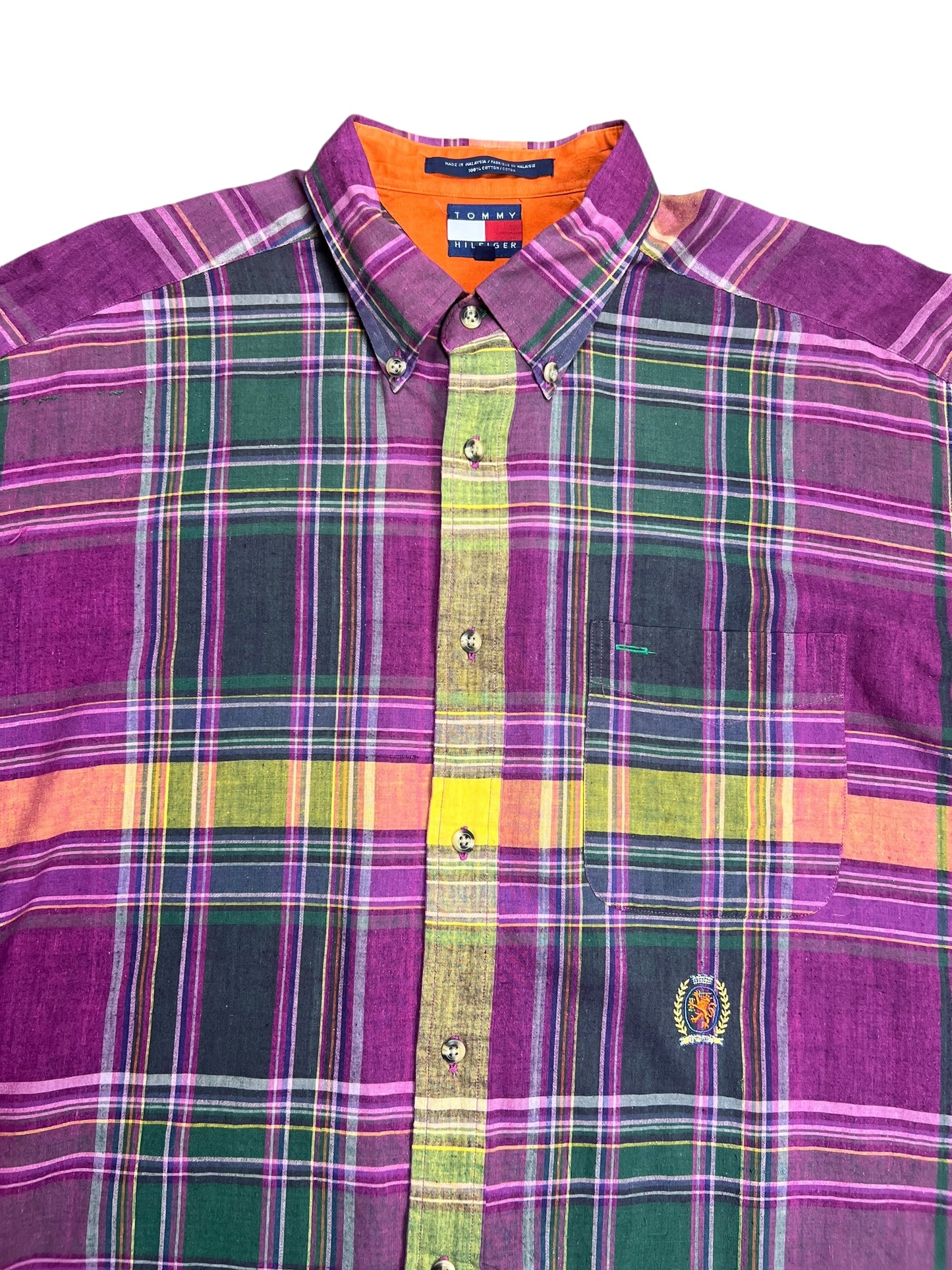 Tommy Hilfiger Purple Plaid Button-up Shirt - XL