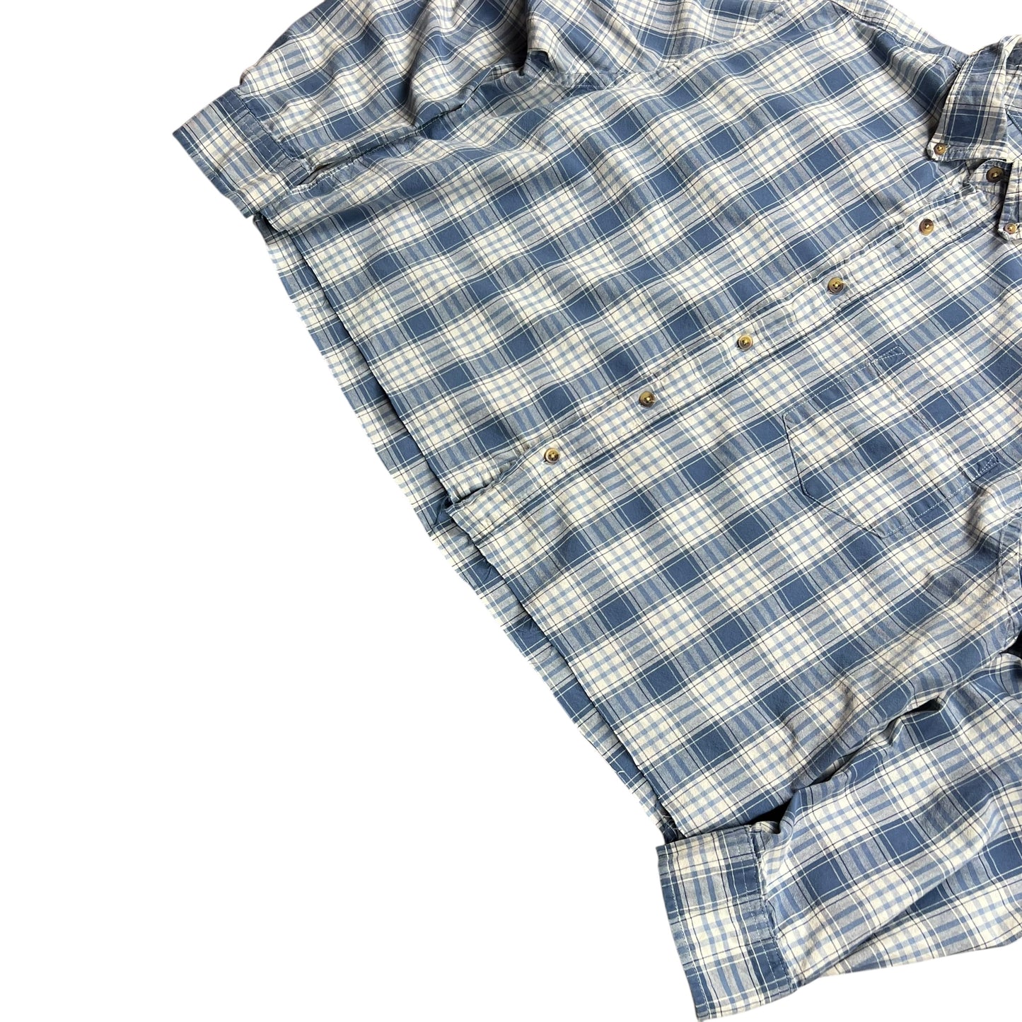 Faded Glory Cropped Plaid Long-sleeve Shirt - L