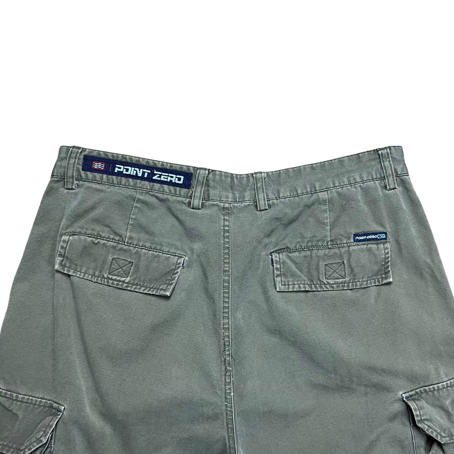 Point Zero Dark Green Cargo Shorts - 34"