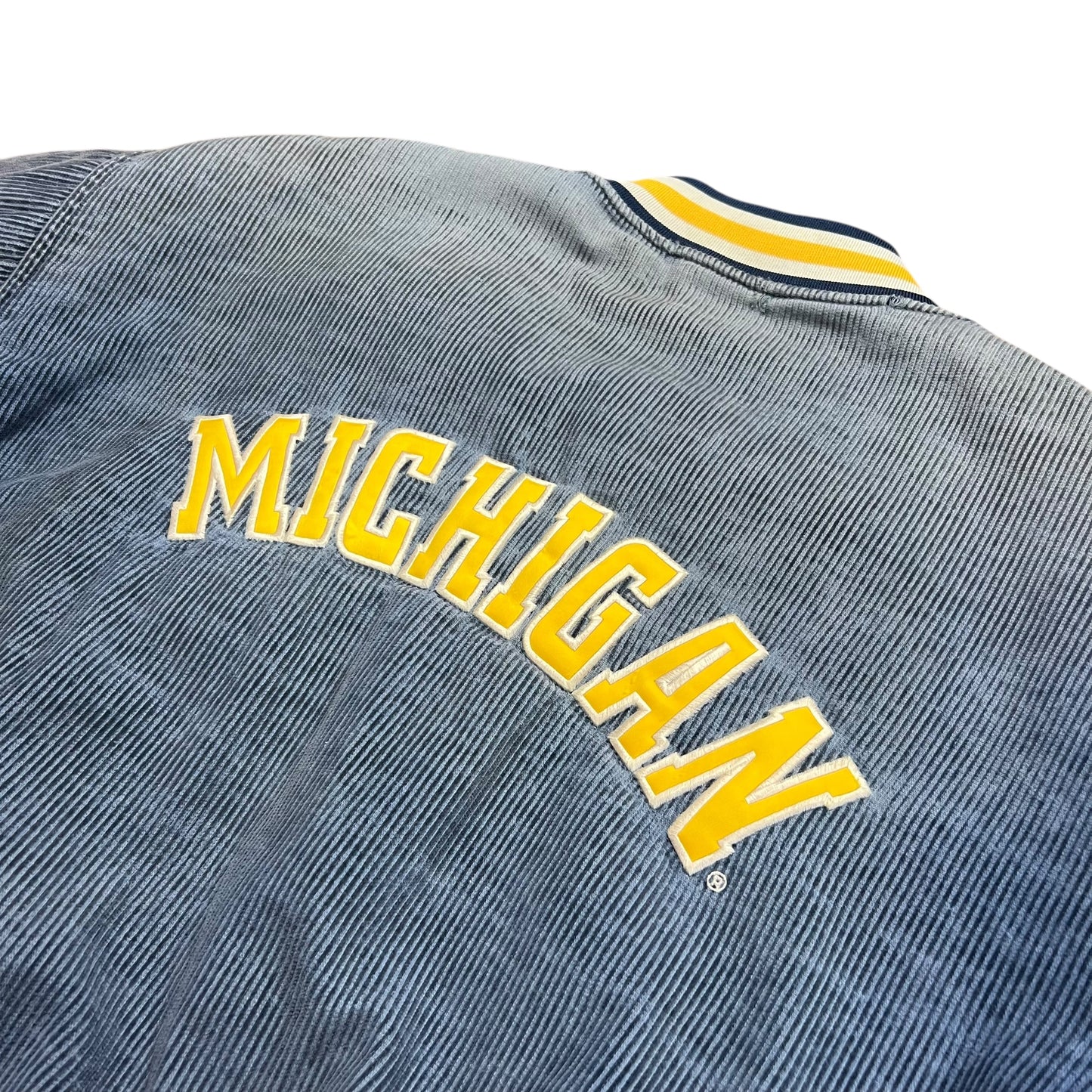 University Of Michigan Faded Cordaroy Varsity Jacket - L