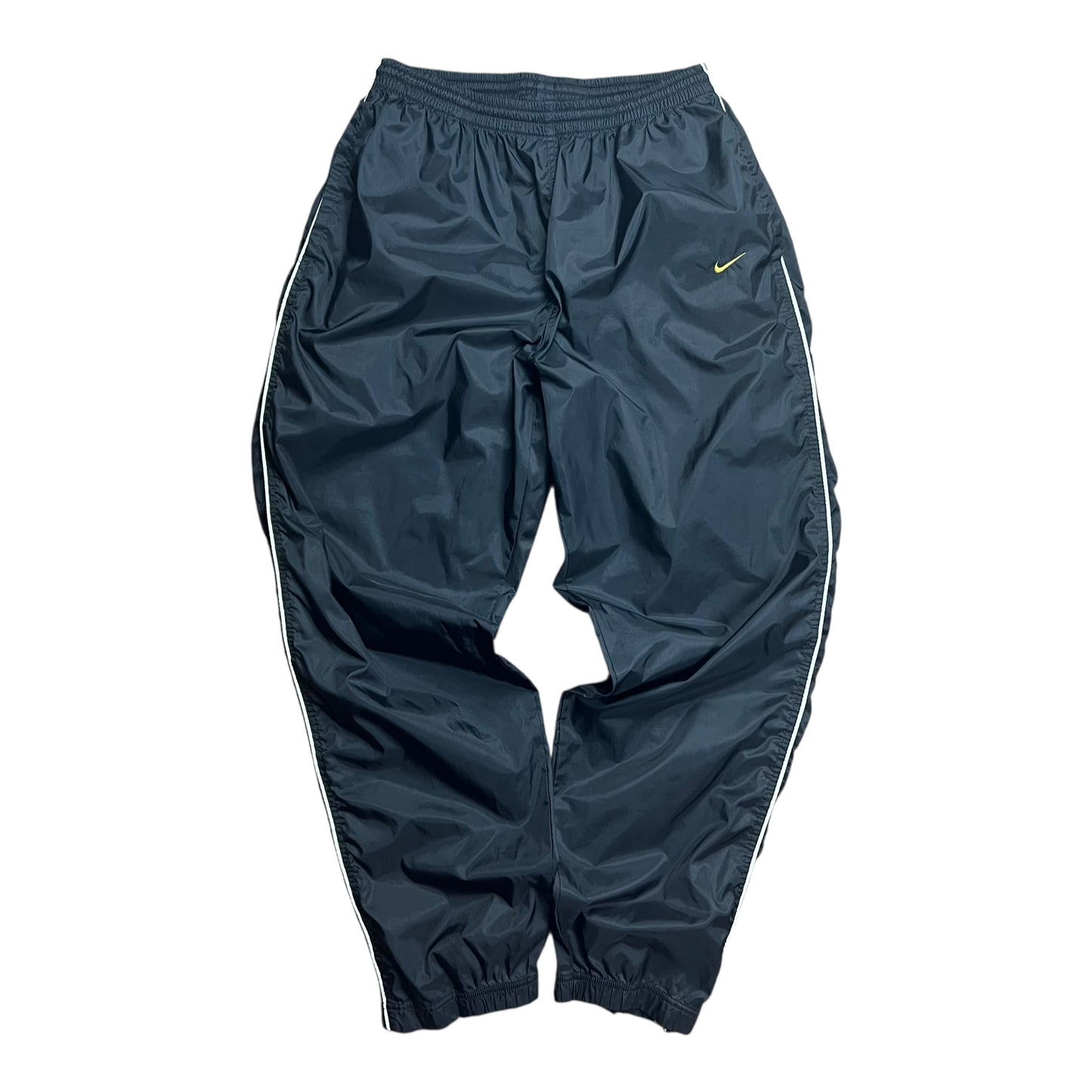 Nike Yellow Check Black Shell Track Pants - XL