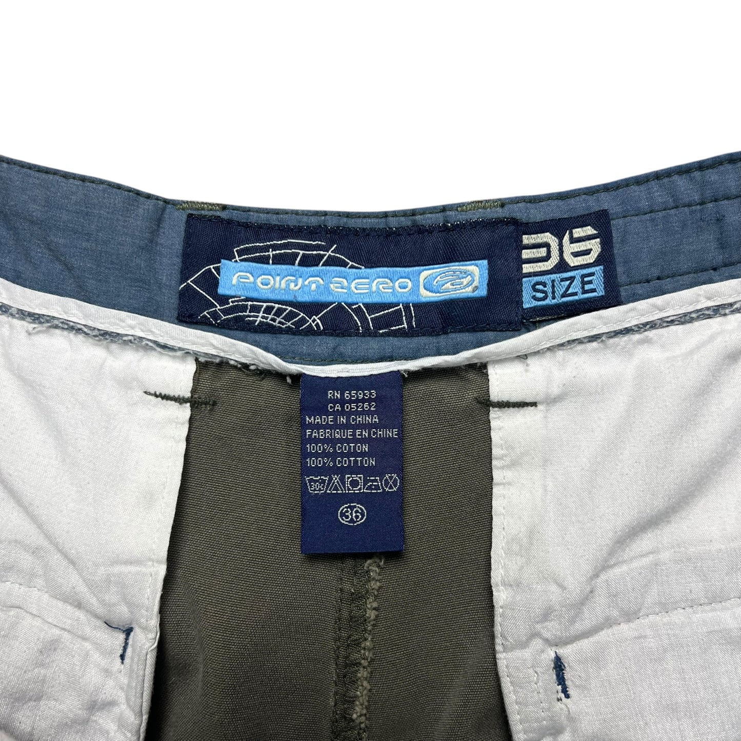 Point Zero Dark Green Cargo Shorts - 34"