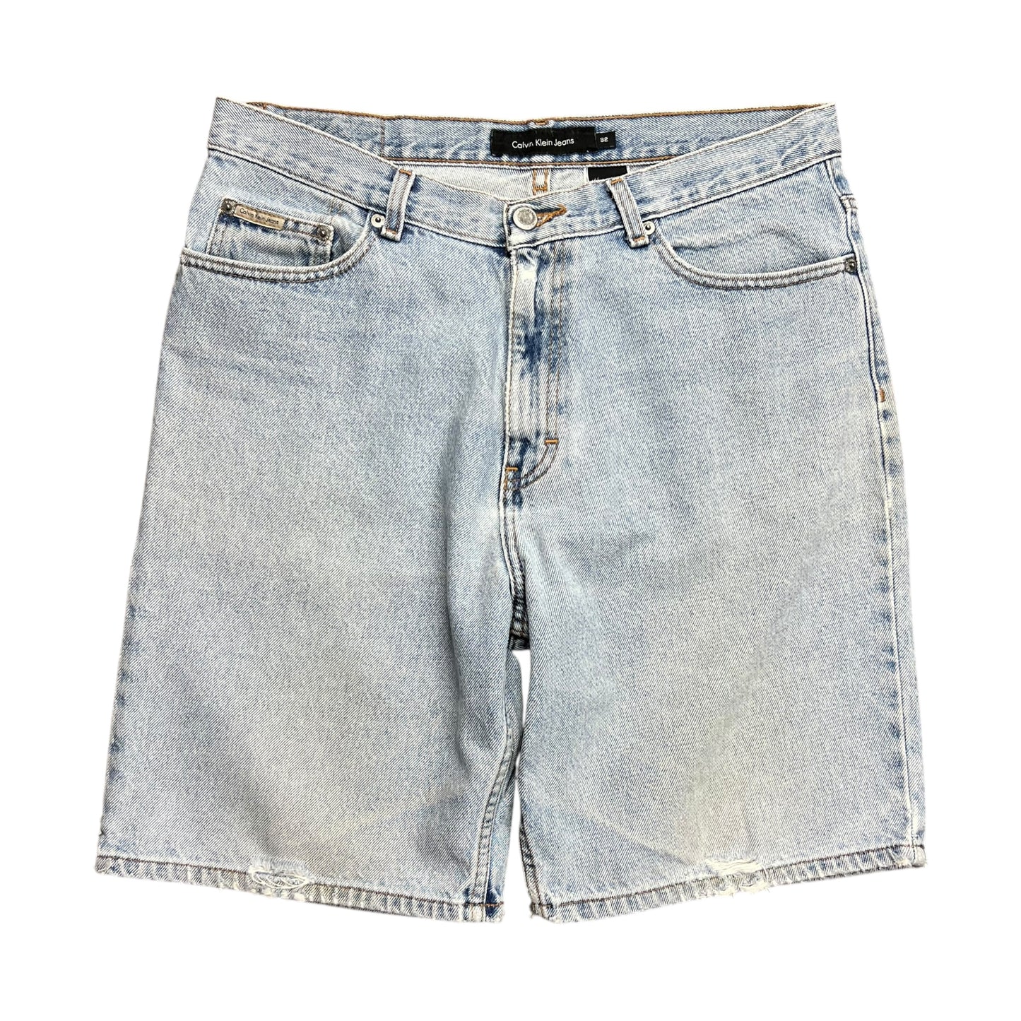 Calvin Klein Faded Light Wash Jean Shorts - 32"