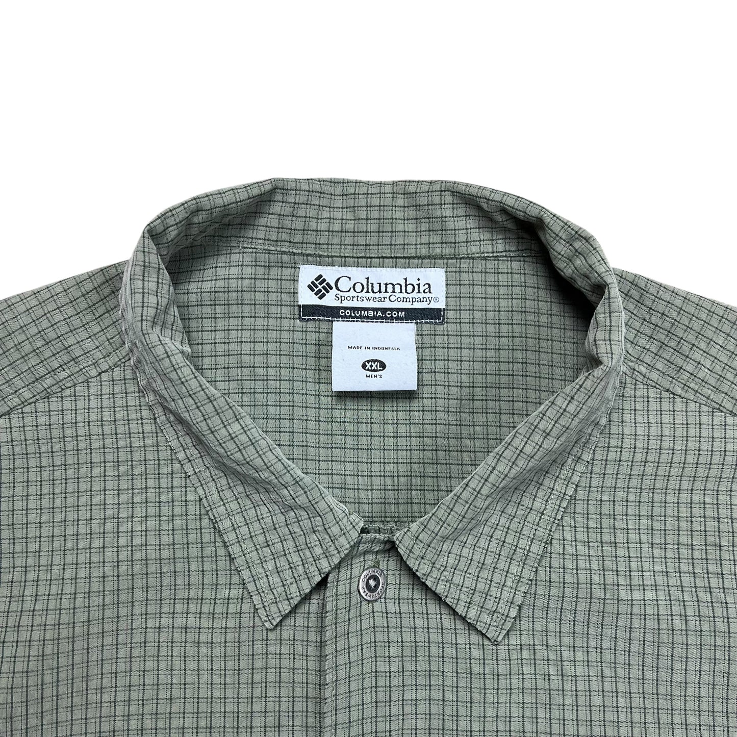 Columbia Cropped Micro-Check Button-up Shirt - XL