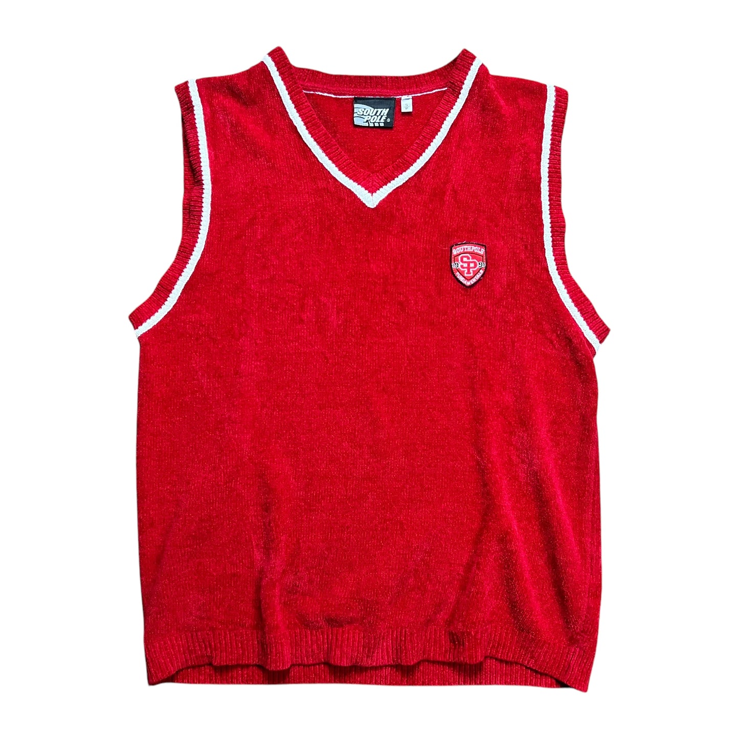 Southpole Red Chenille Vest - L