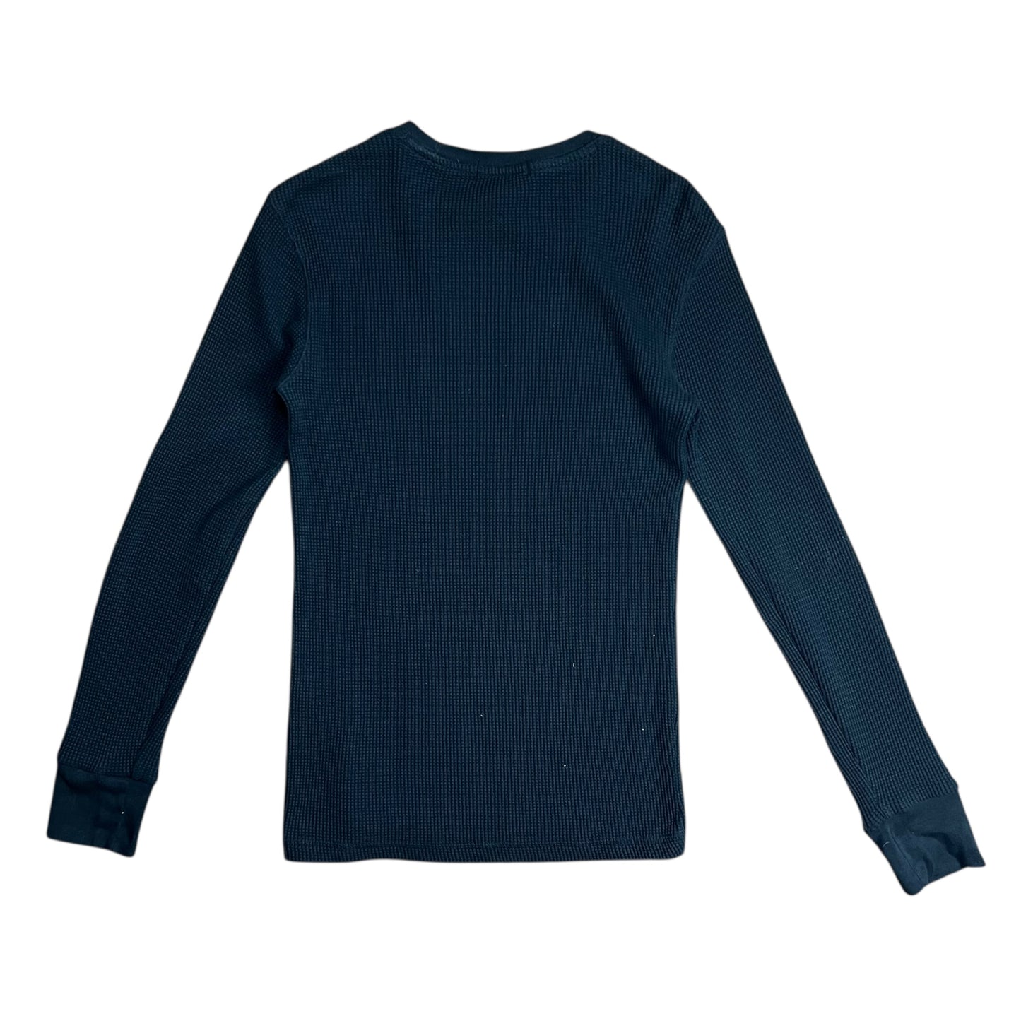 Polo Ralph Lauren Black Waffle-Knit Thermal Shirt - S