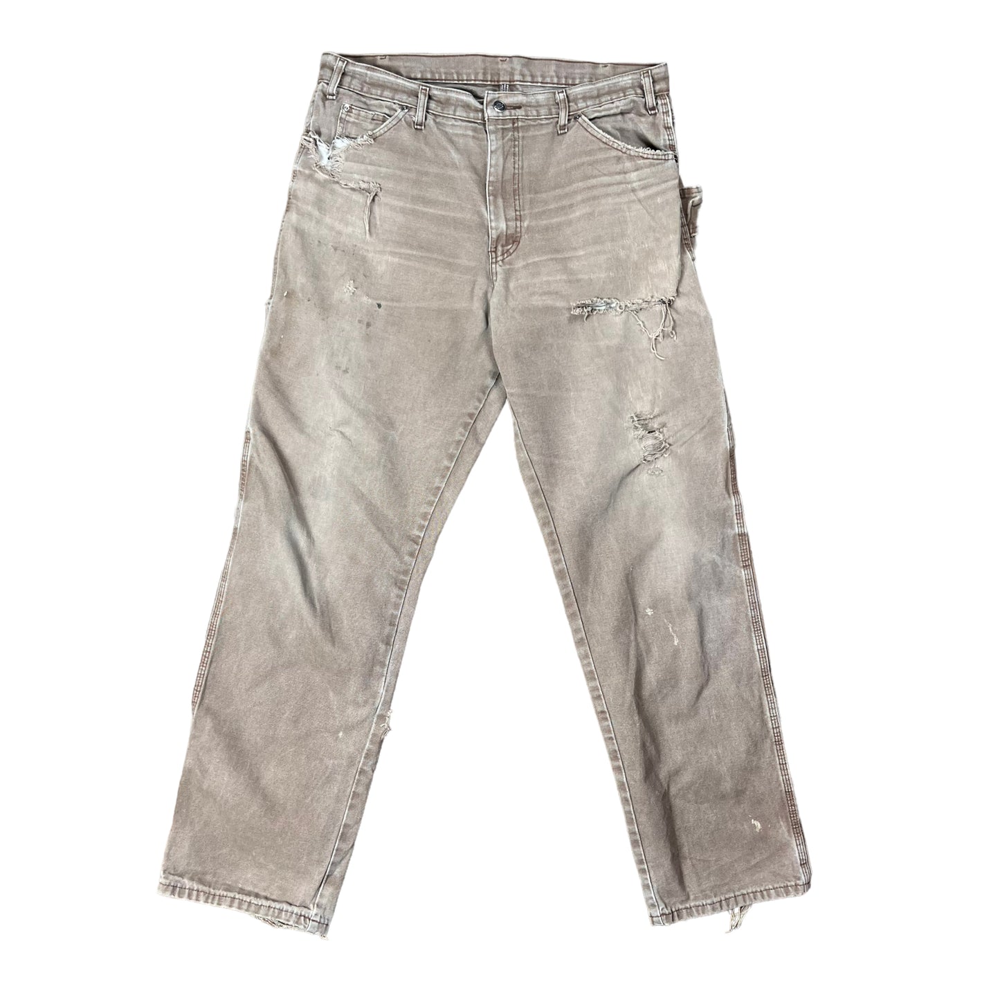 Dickies Faded & Distressed Brown Carpenter Pants - 34"
