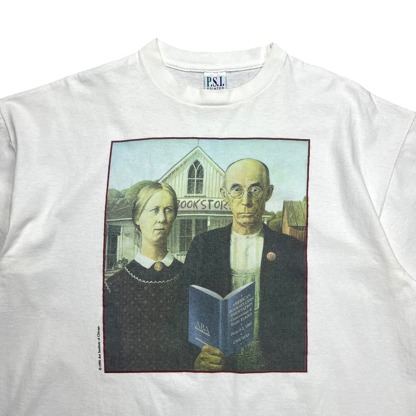 1995 Grant Wood American Gothic Bookstore Art T-shirt - XL
