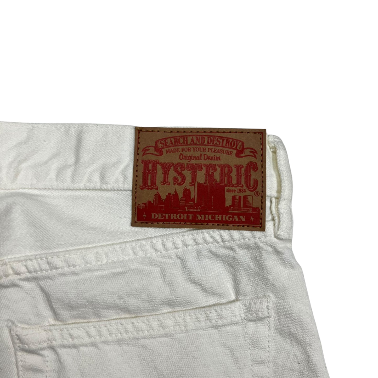 Hysteric Glamour Search and Destroy Slim White Jeans - 32”