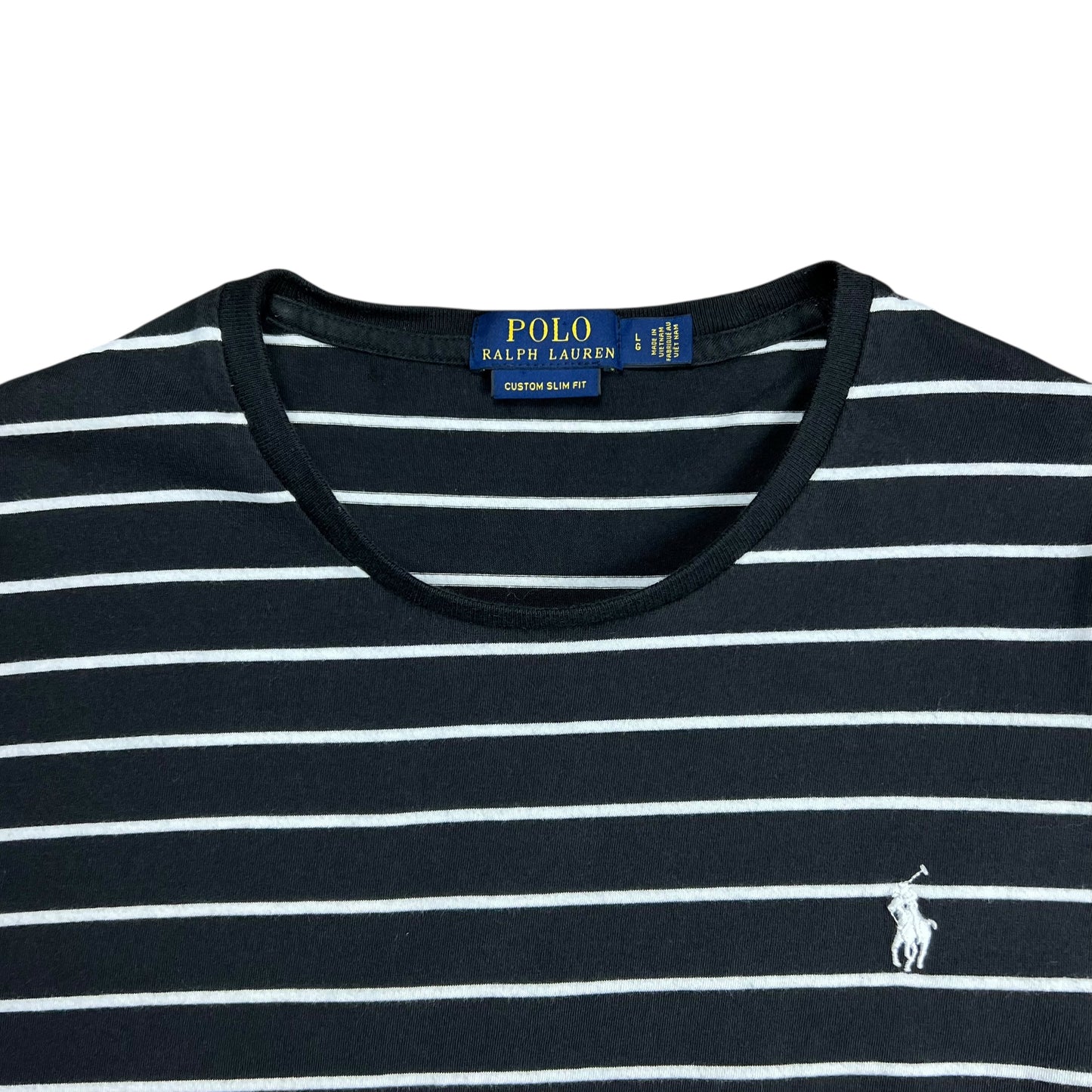 Polo Ralph Lauren Black & White Striped T-shirt - L