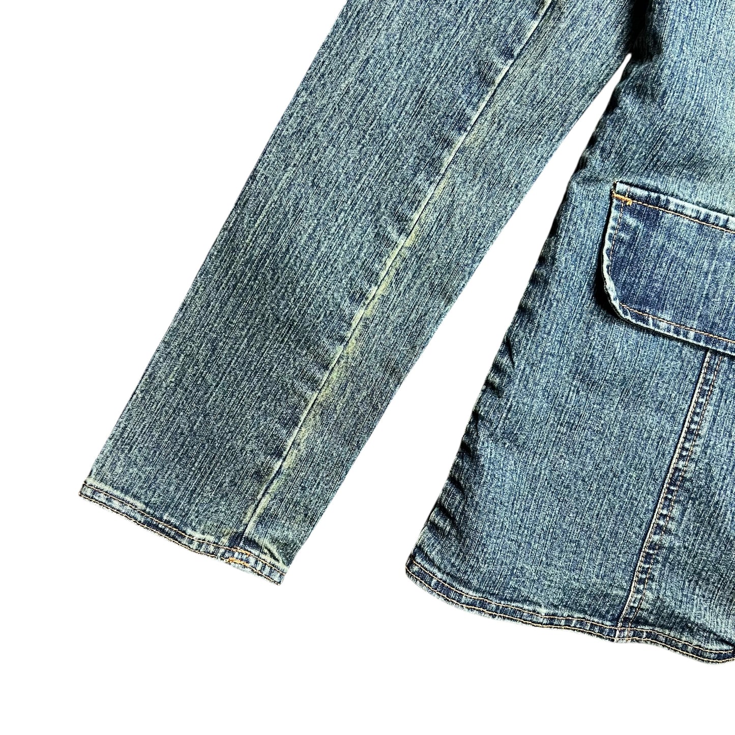Bongo Jeans Faded Dirty Wash Denim Jacket - M