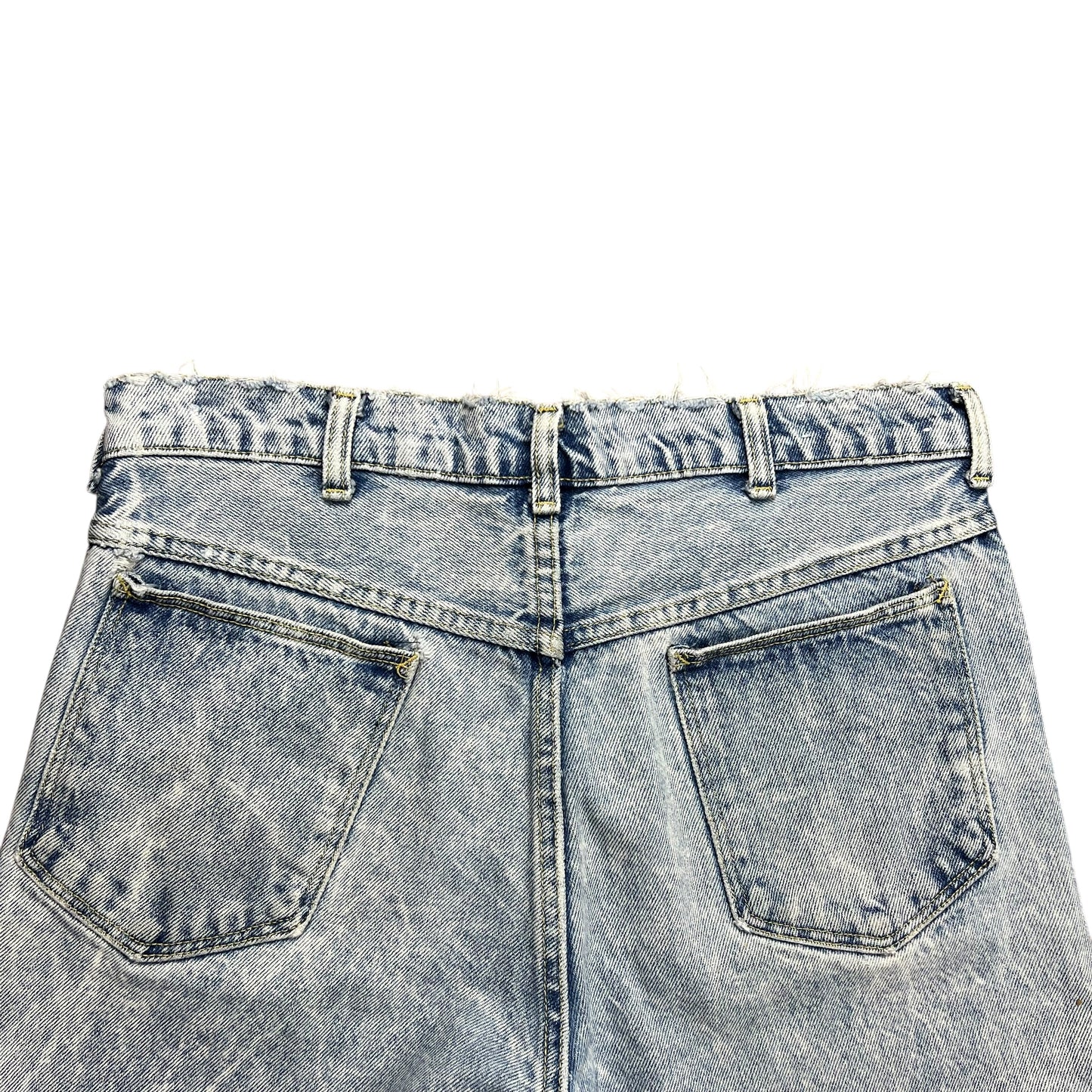 Faded & Distressed Light Wash Jean Shorts -32"