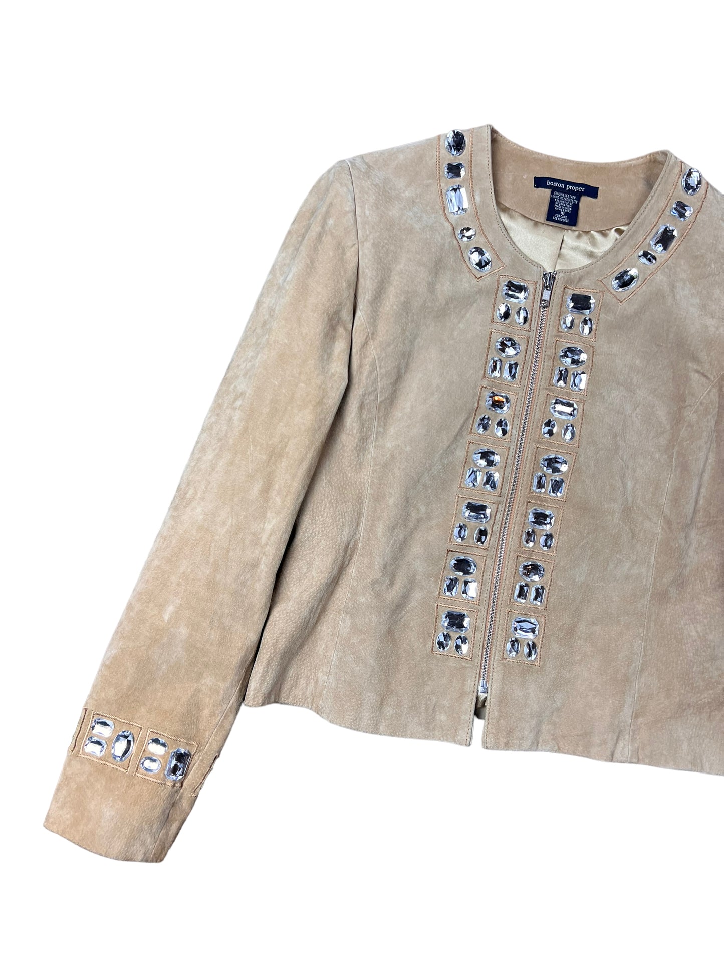 Boston Proper Leather Jewel Jacket - M