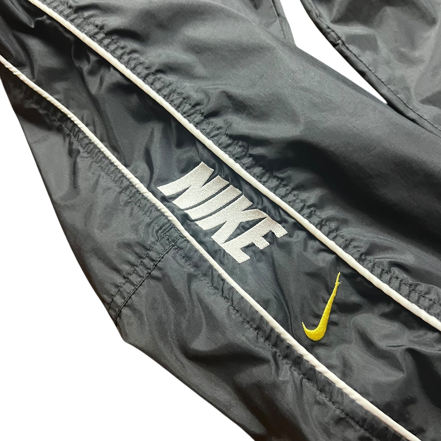Nike Yellow Check Black Shell Track Pants - XL