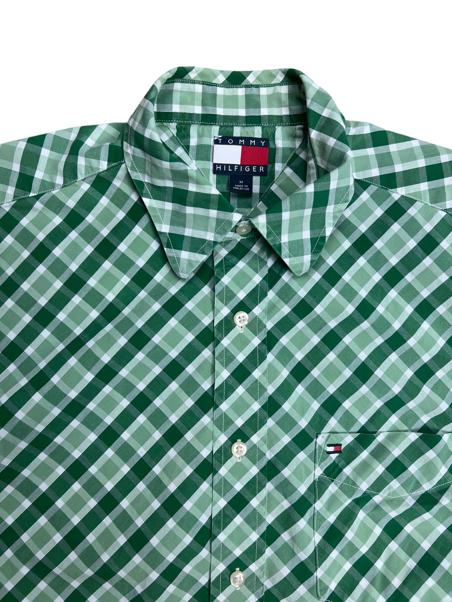 Tommy Hilfiger Boxy Green Checkered Button-up Shirt - L