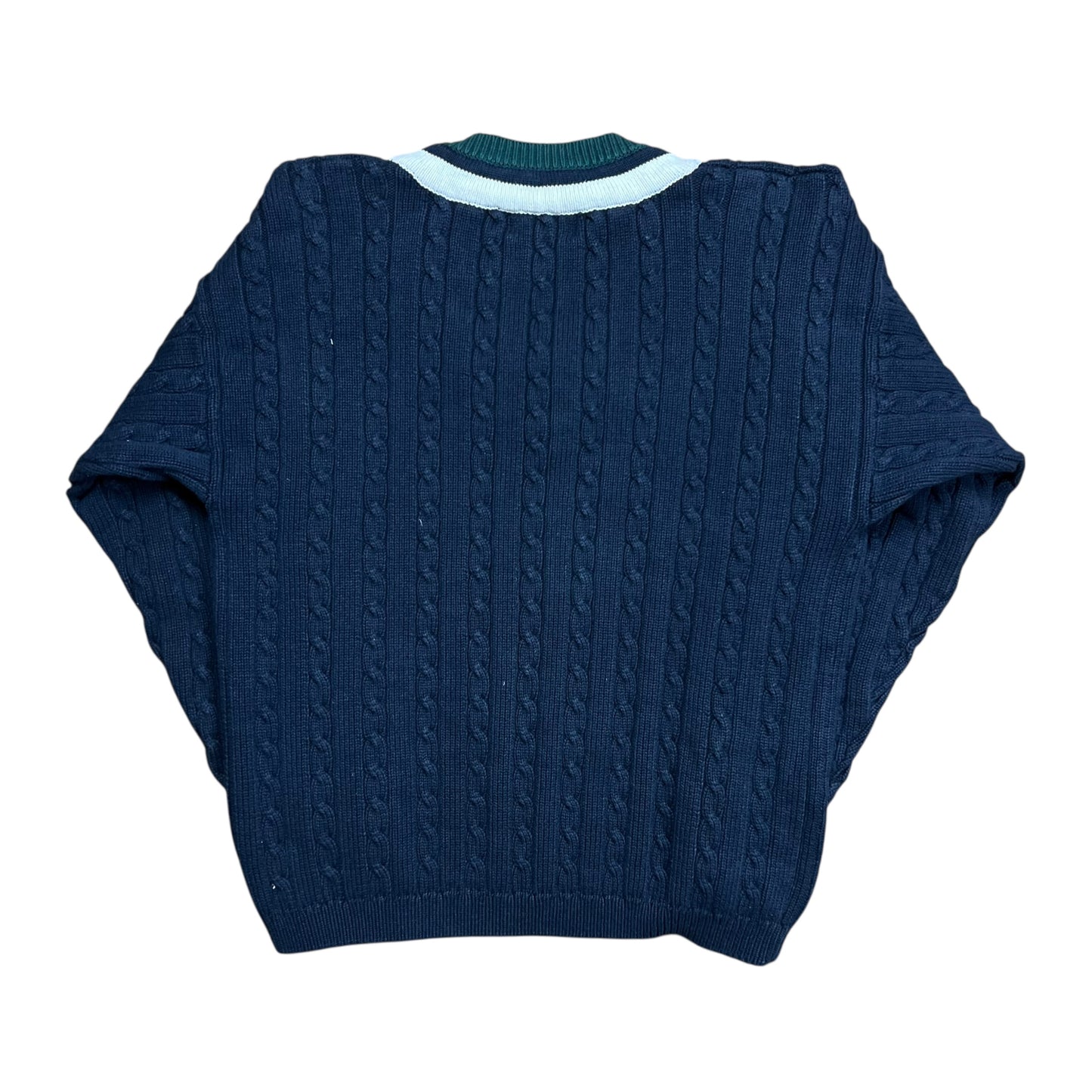 Christopher Rand Cable Knit V-neck Sweater - L
