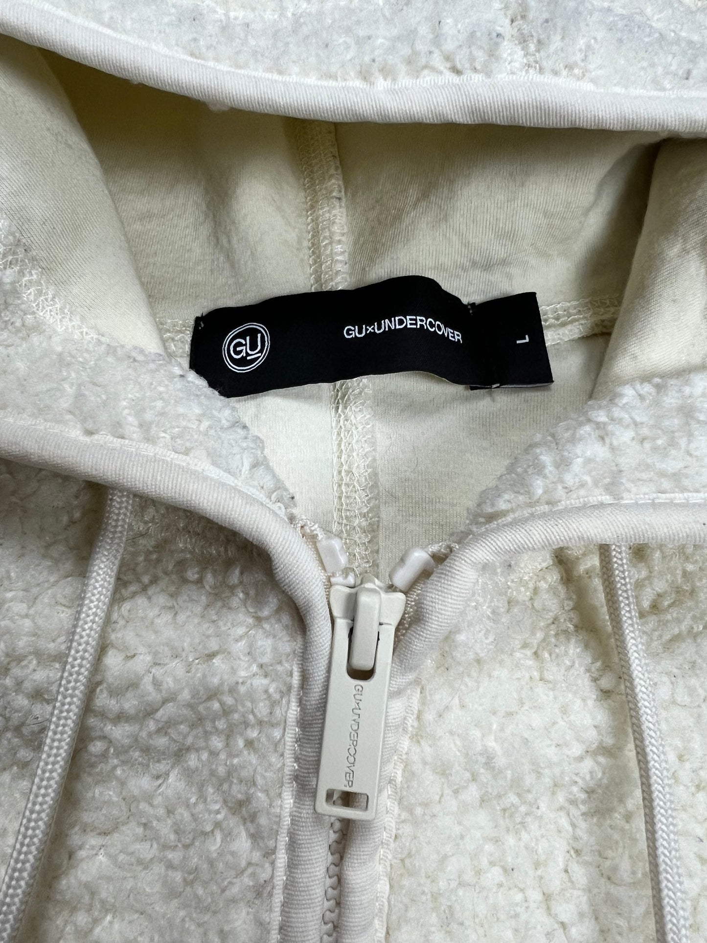 GU x Undercover White Sherpa Fleece Parka - L